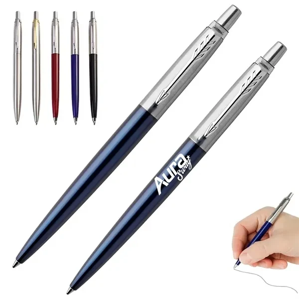 Custom Stainless Steel Click Ballpoint Pen — Professional Office Desk Accessory, custom pen with logo imprint 1