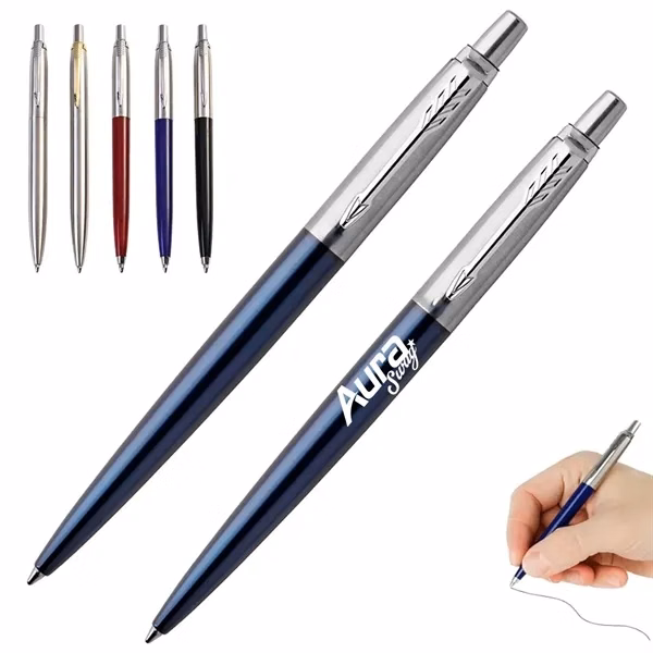 Custom Stainless Steel Click Ballpoint Pen — Professional Office Desk Accessory