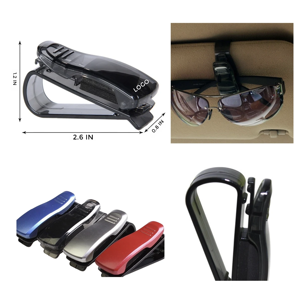 MOQ 10 PCS Durable Car-mounted Eyeglass Clip 1