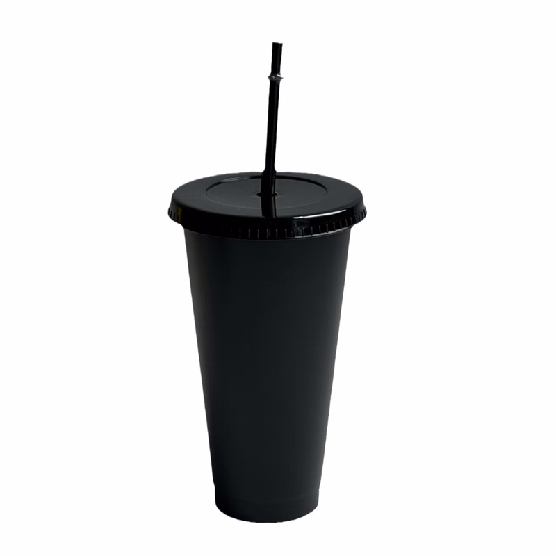 Black Plastic Cups With Lids And Straws