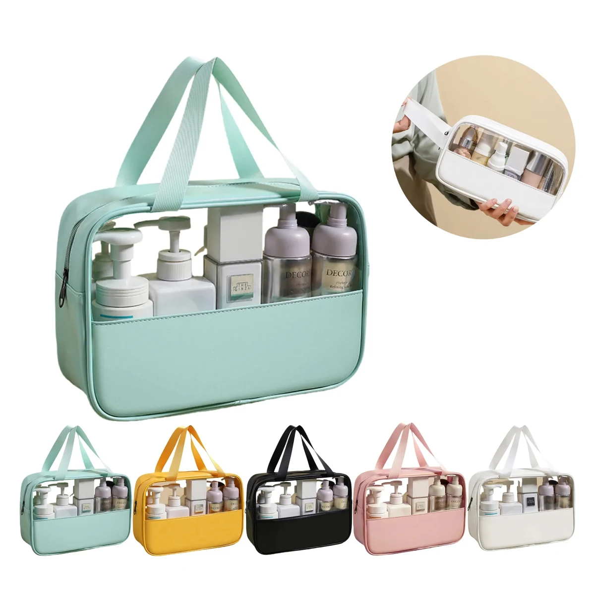 MOQ 50 Zippered Transparent Makeup Bag 1
