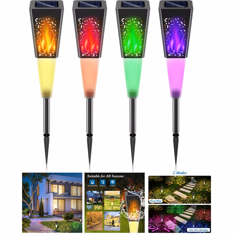 Color Changing Warm White Solar Outdoor Lights