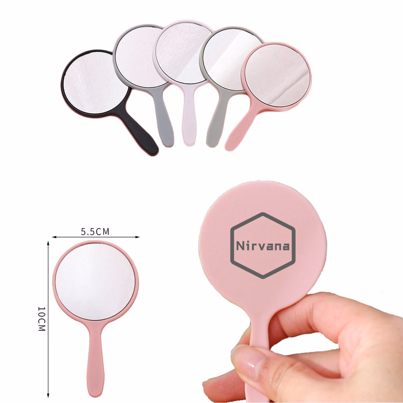 Travel makeup hand mirror