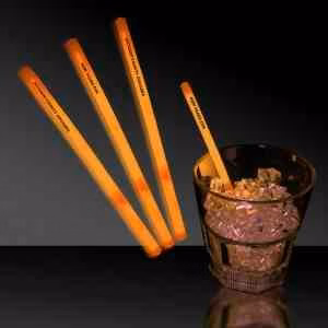 Orange 5" Single Color Light Up Glow Swizzle Stick(Pad Print)