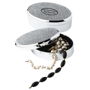 Glitter Stone Oval Shape Jewelry Box 1