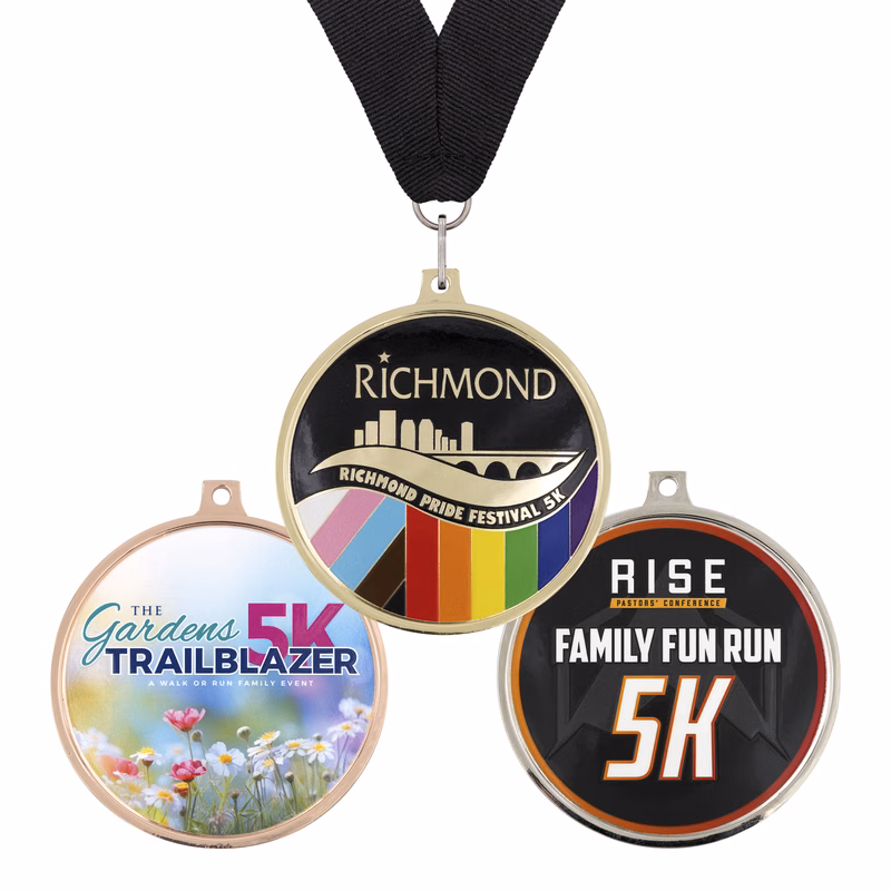 2.5" Speed Medal Simple Border w/ 3D Texture Print