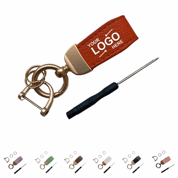 Custom Faux Lambskin Open-Ring Keychain — Soft, Durable, Luxe Brand Accessory