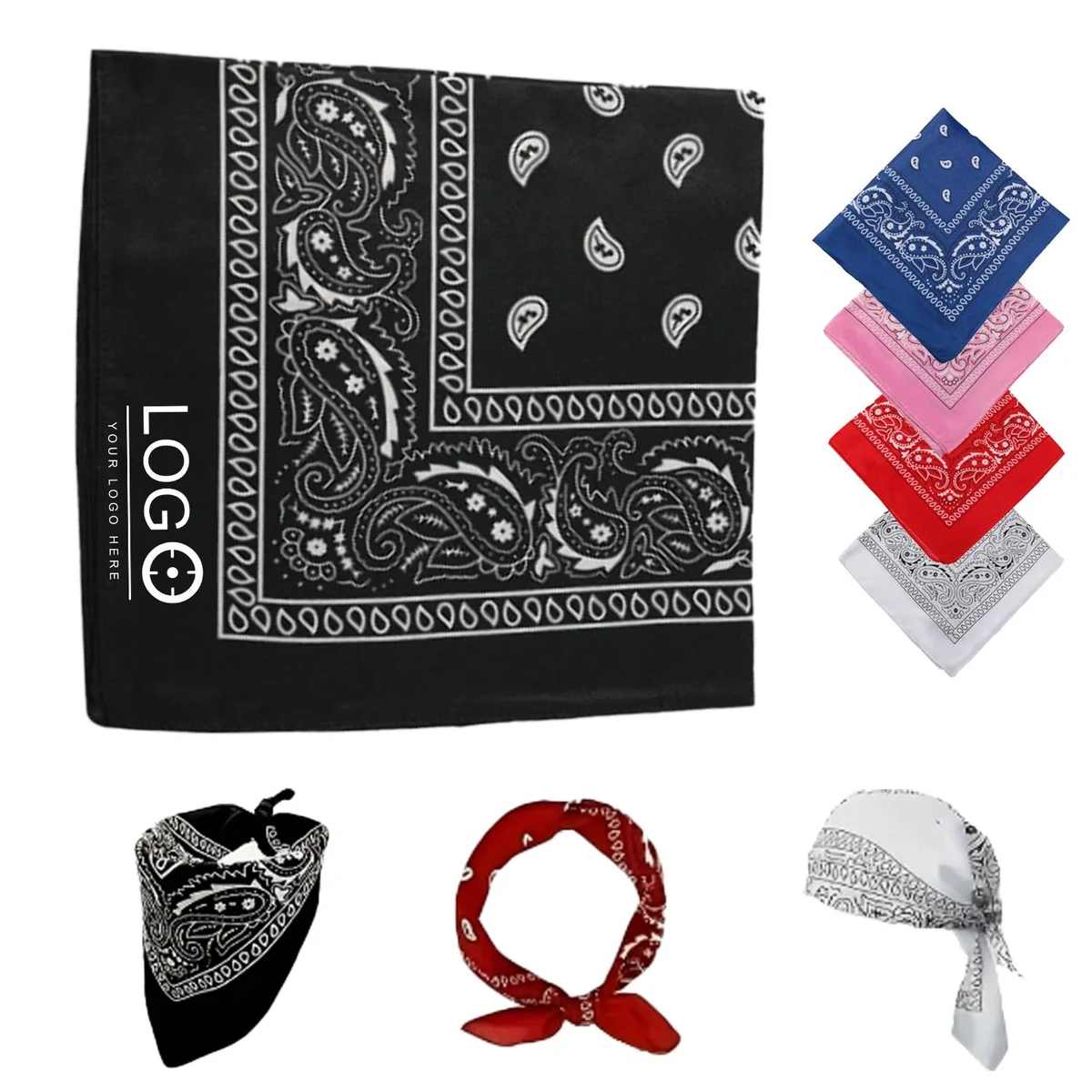 Outdoor Paisley Pattern Polyester Square Bandana 1