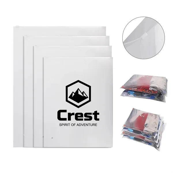 Custom 13.8" x 17.7" Matte Frosted PE Zip Lock Storage Bag — Full-Color Event Organizer 1