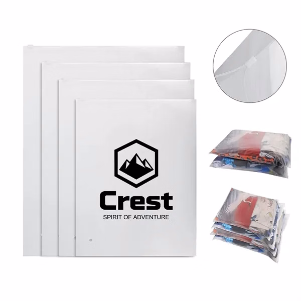 Custom 13.8" x 17.7" Matte Frosted PE Zip Lock Storage Bag — Full-Color Event Organizer