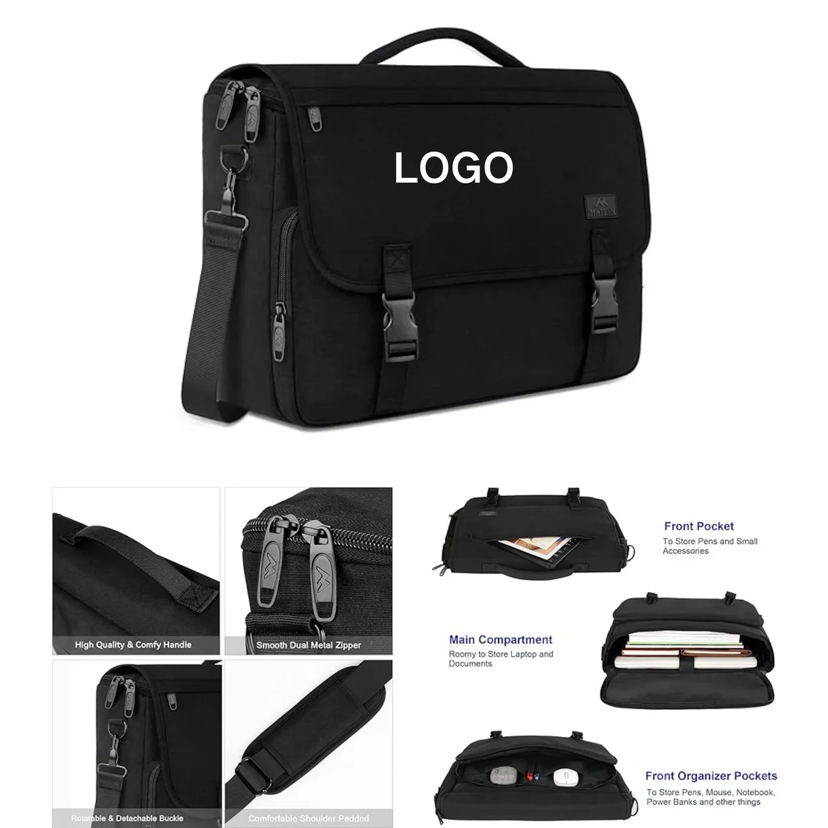 Waterproof Men's Messenger Bag 15.7" x 5.2" x 12.6" 1