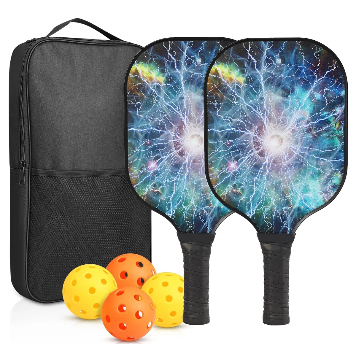 Carbon Fiber Pickleball Racket Paddle & Ball Set w/ Carrying bag 1
