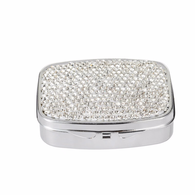 2-Compartment Pill Organizer with Bling