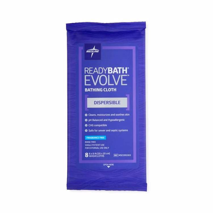 ReadyBath Evolve Bathing Cloths Flushable - 8 Pack