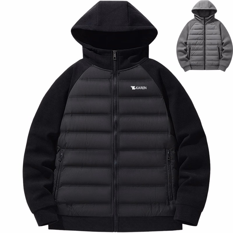 Unisex Hybrid Knit Down Hooded Jacket