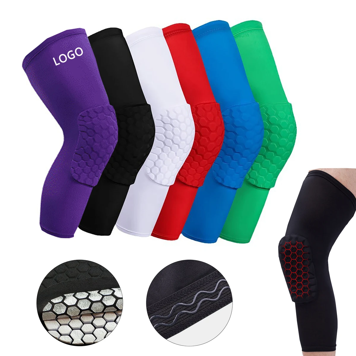Exercise Leg Compression Honeycomb Sport Knee Pad 1