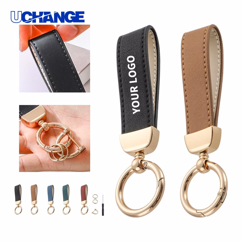 Suede Key Holder Fob with Alloy Hardware