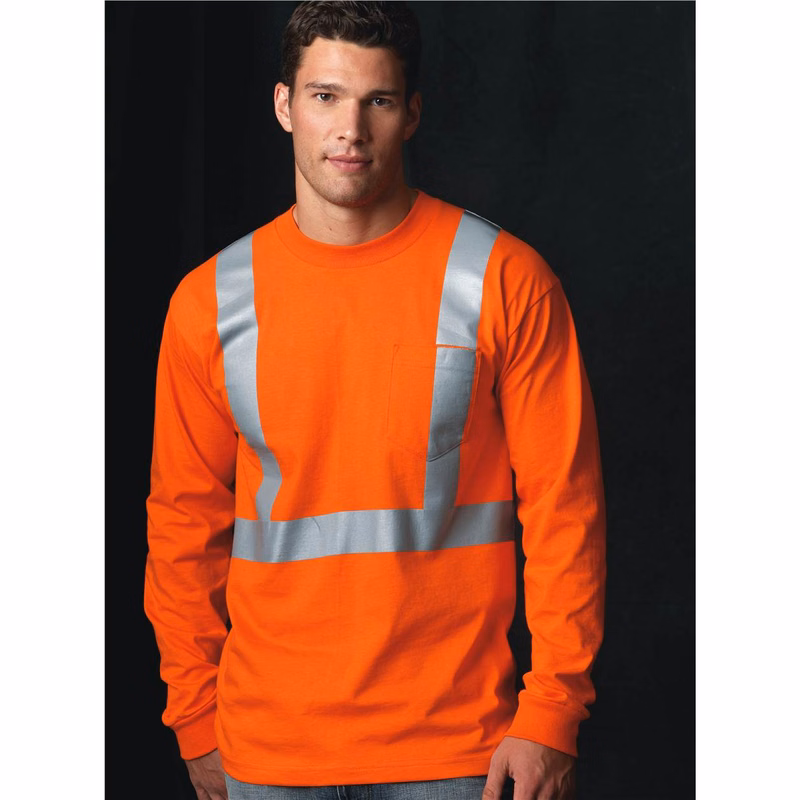 Unisex USA-Made High Visibility Long Sleeve Pocket T-Shirt - 3781