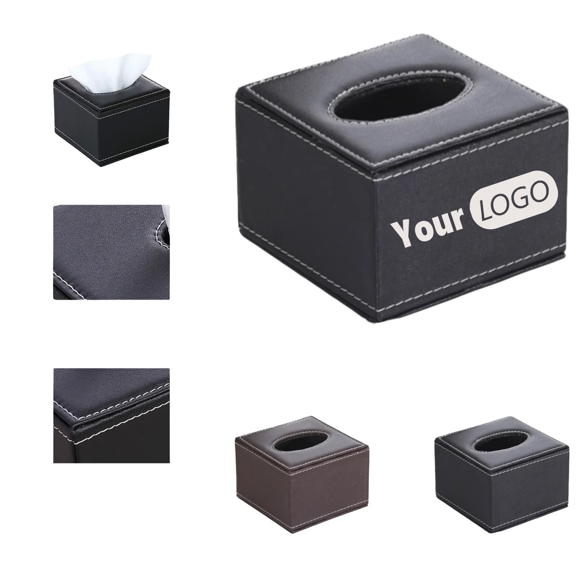 4.5 Inch PU Leather Decorative Tissue Holder 1