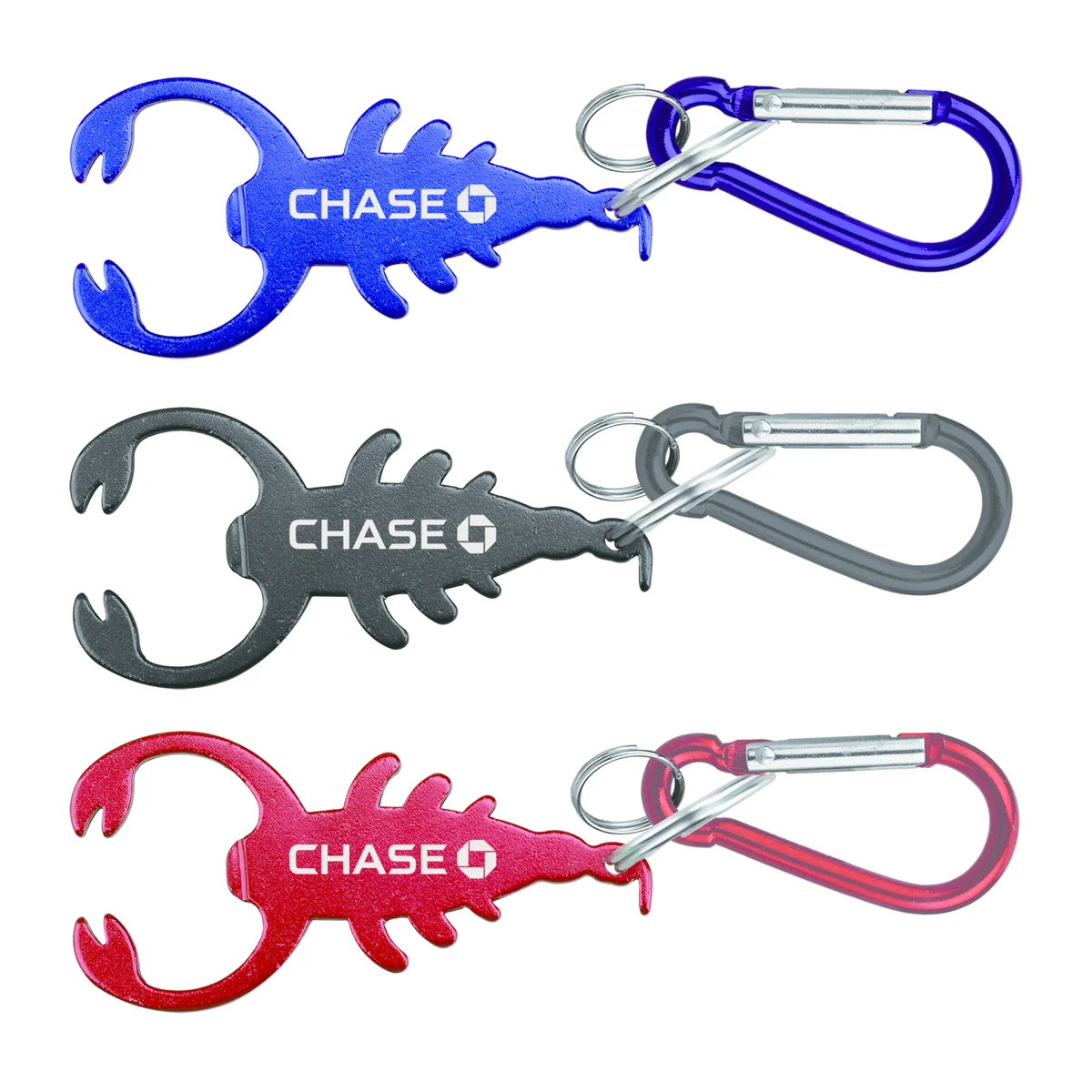 Scorpion Shape Bottle Opener w/ Key Chain & Carabiner 1