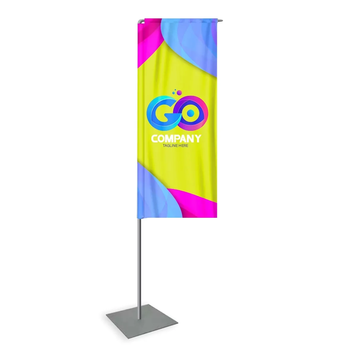 Custom Screen Sublimation Deluxe Tower Flags 6' x 28" 1