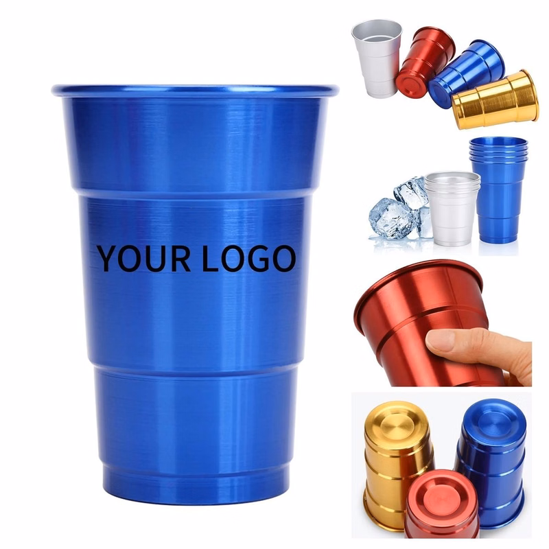 Stackable 16oz Metal Cup for Party Beverages