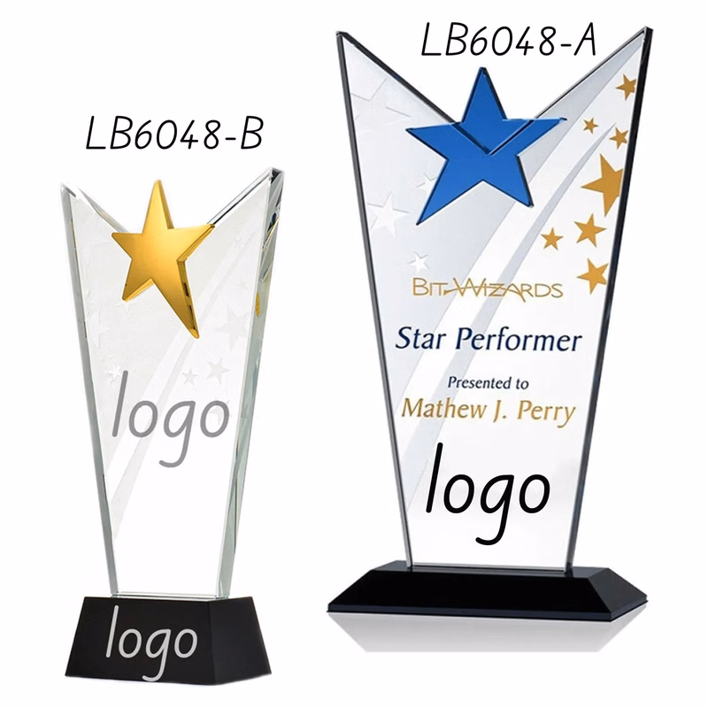 Crystal Awards Glass Winner Trophy Recognition Cups