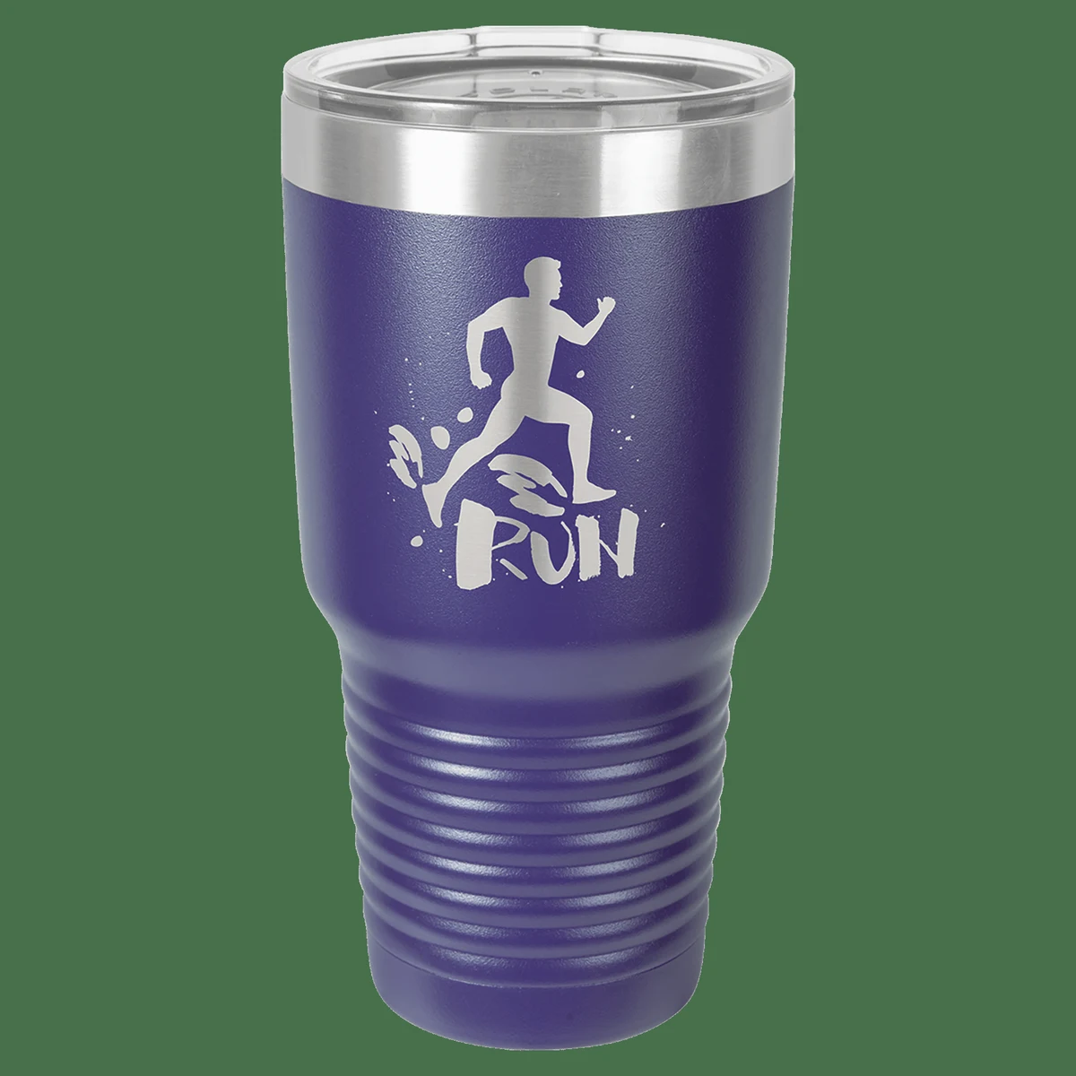 Polar Camel 30 oz. Purple Vacuum Insulated Ringneck Tumbler with Clear Lid 1