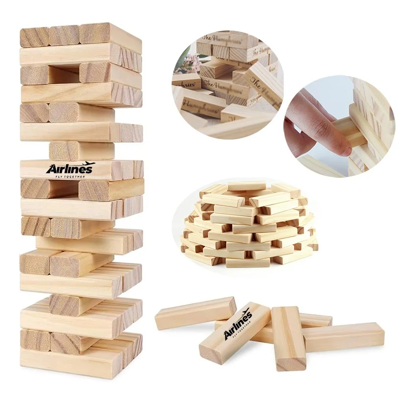 48PCS Wooden Stacking Block Tower Game for Custom Branding 1