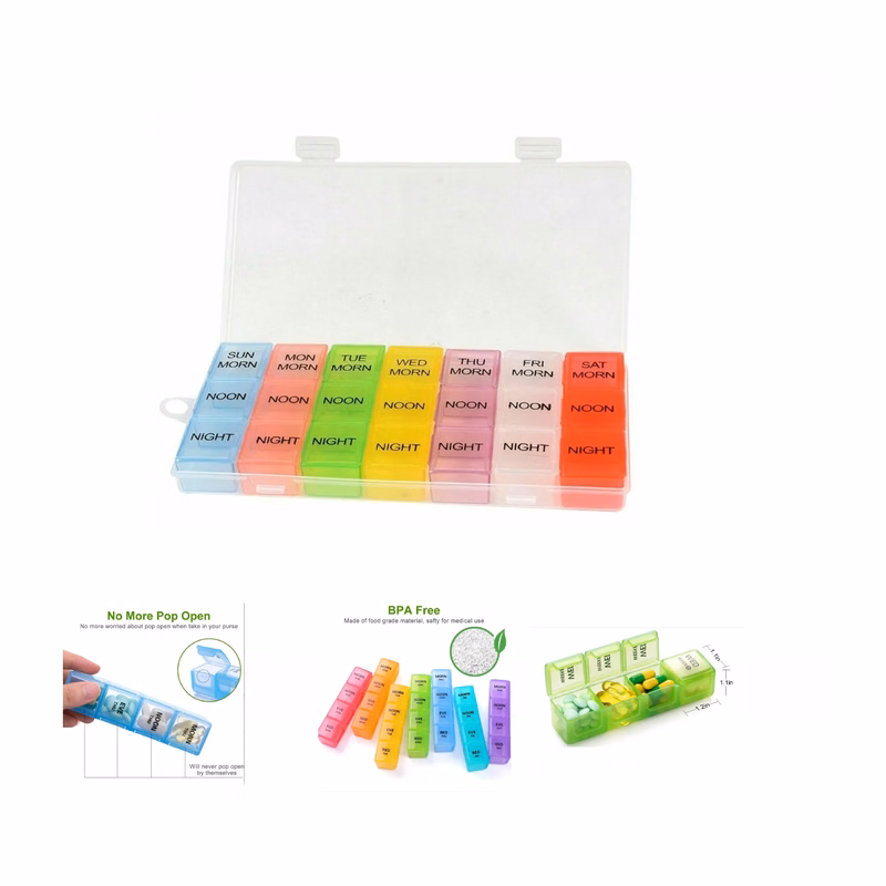 7-Day Rainbow Pill Box with 28-Grid
