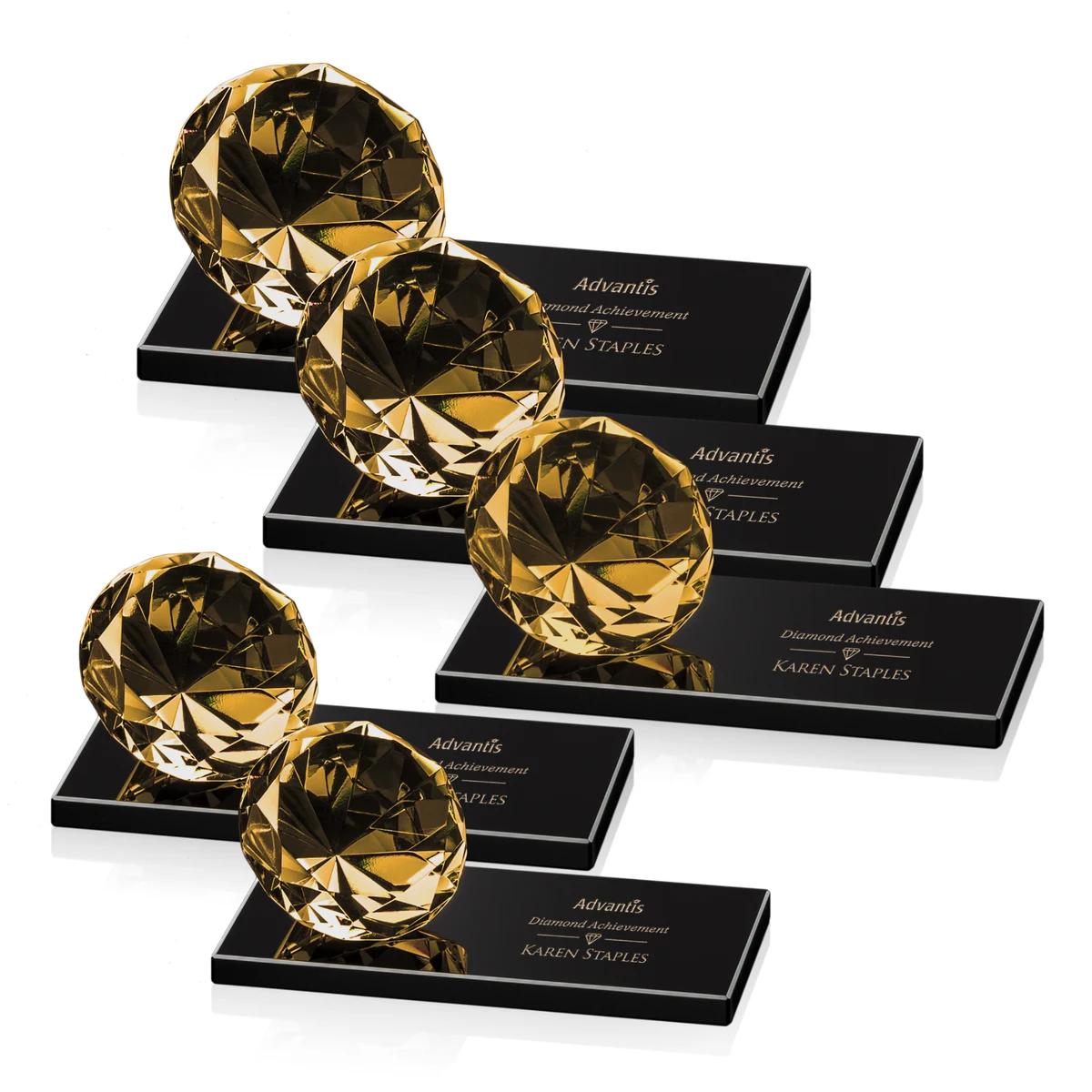 Gemstone Award on Black - Amber 1