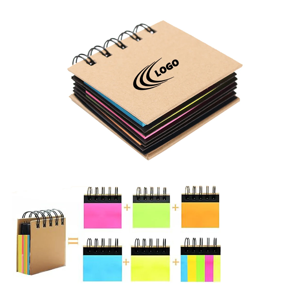 Office Sticky Notes Spiral Notebook 1