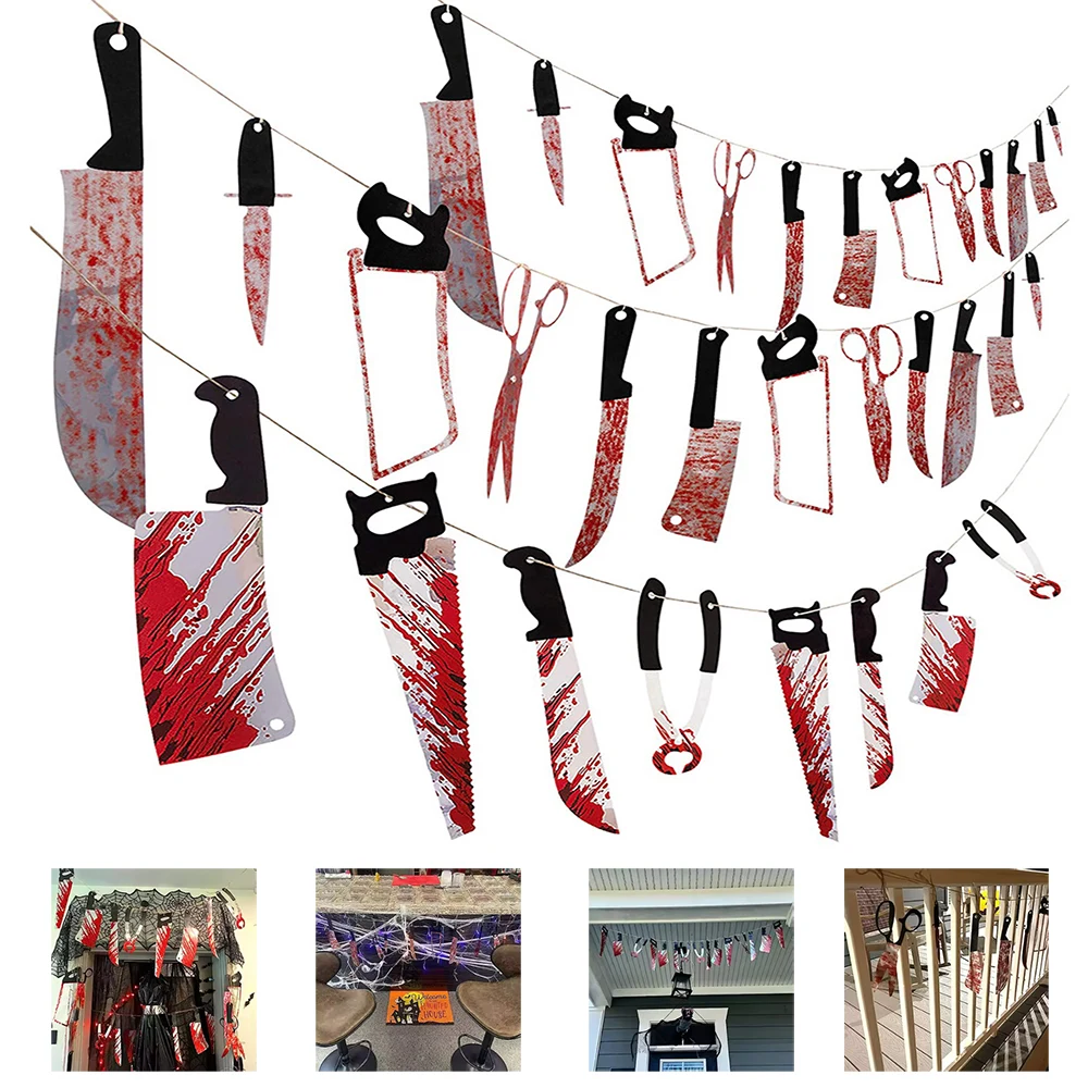 Halloween Decor Decorations Indoor Bloody Garland Banner 1