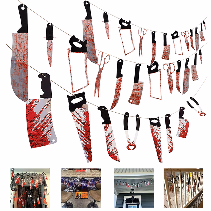 Halloween Decor Decorations Indoor Bloody Garland Banner