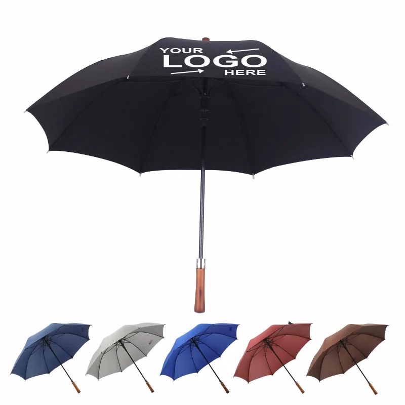 Wooden Handle Folding Golf Umbrella