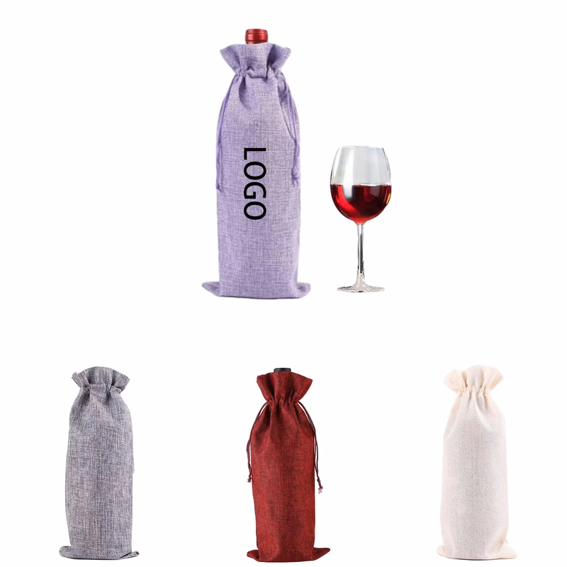 Linen Bunched Bottle Bag