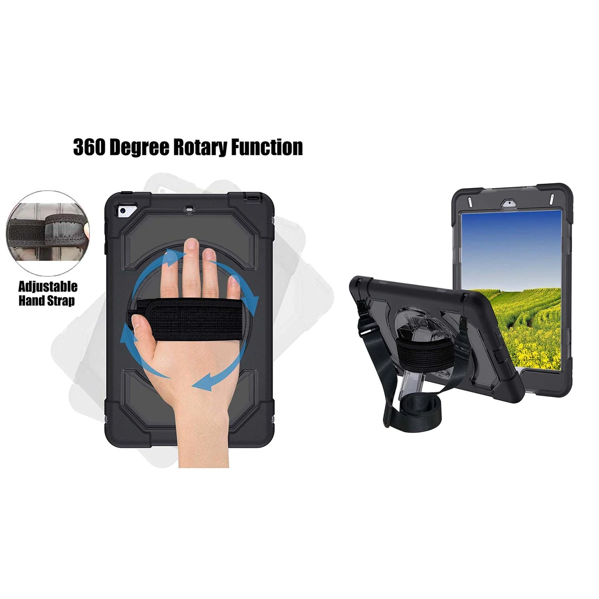 iBank® iPad Mini 7/6 Case with Pen Holder/Hand Strap and Shoulder Strap 1