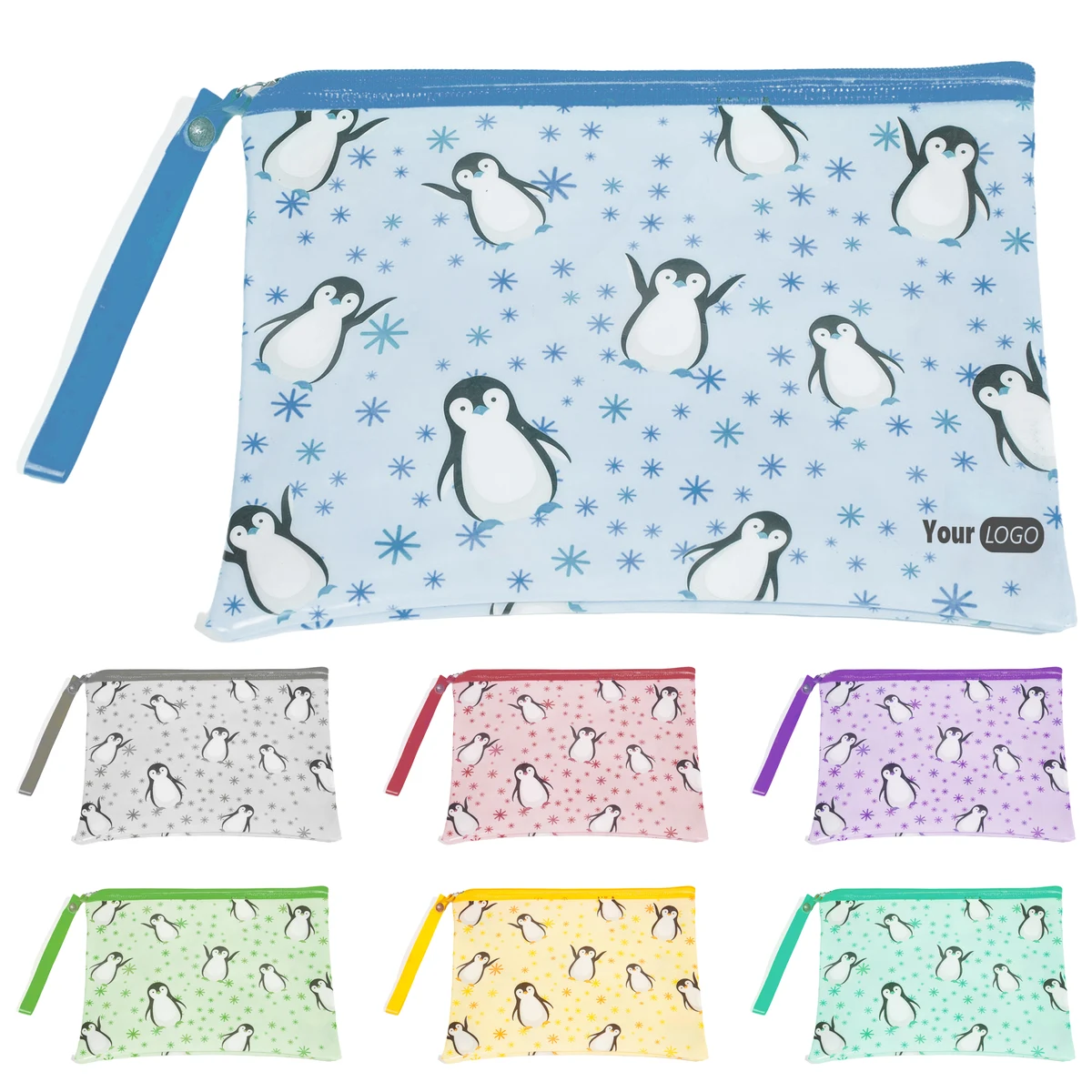 Polyester Versatile Penguin Print Zipper Pouch 1