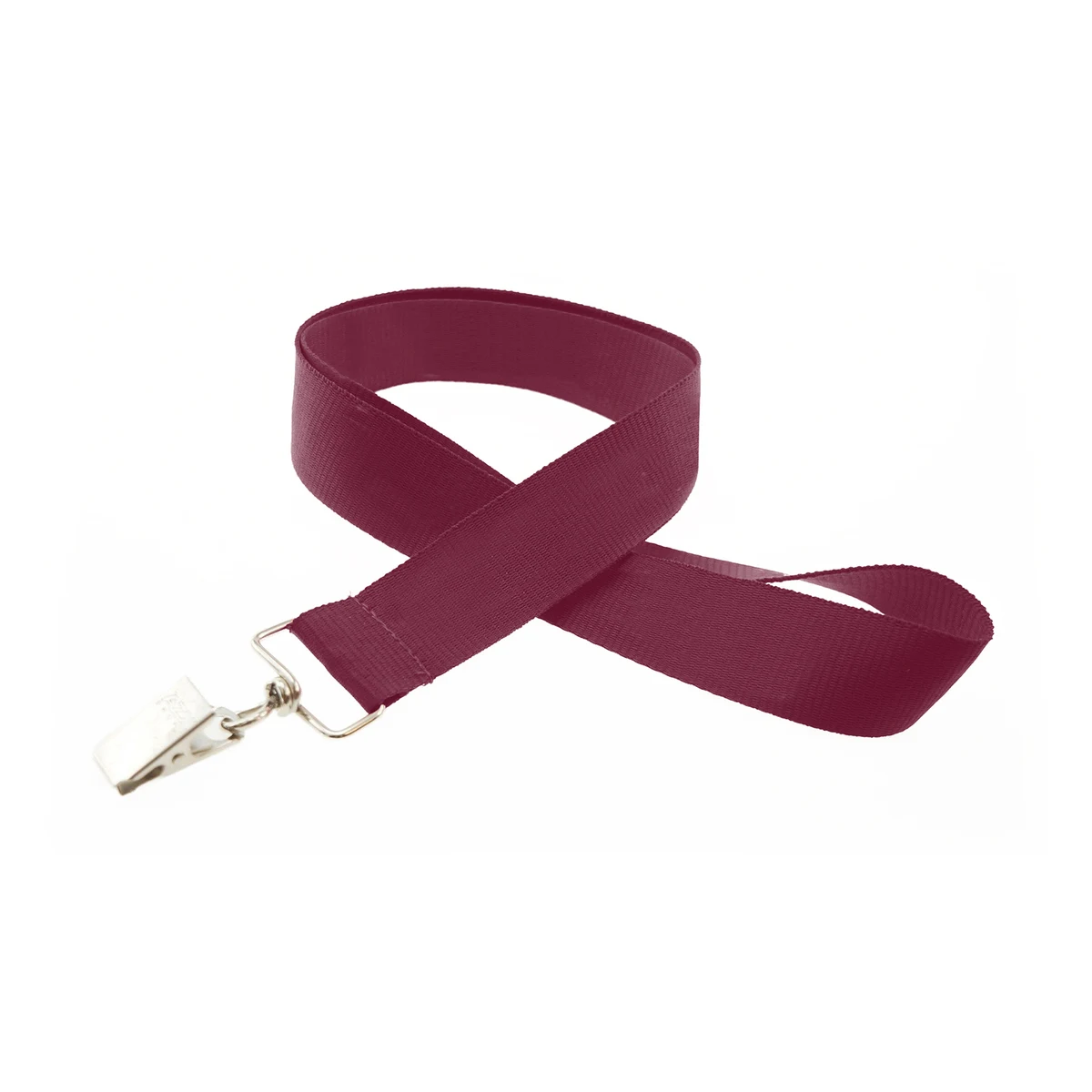 1" Silkscreened Flat Lanyard w/ Bulldog Clip 1