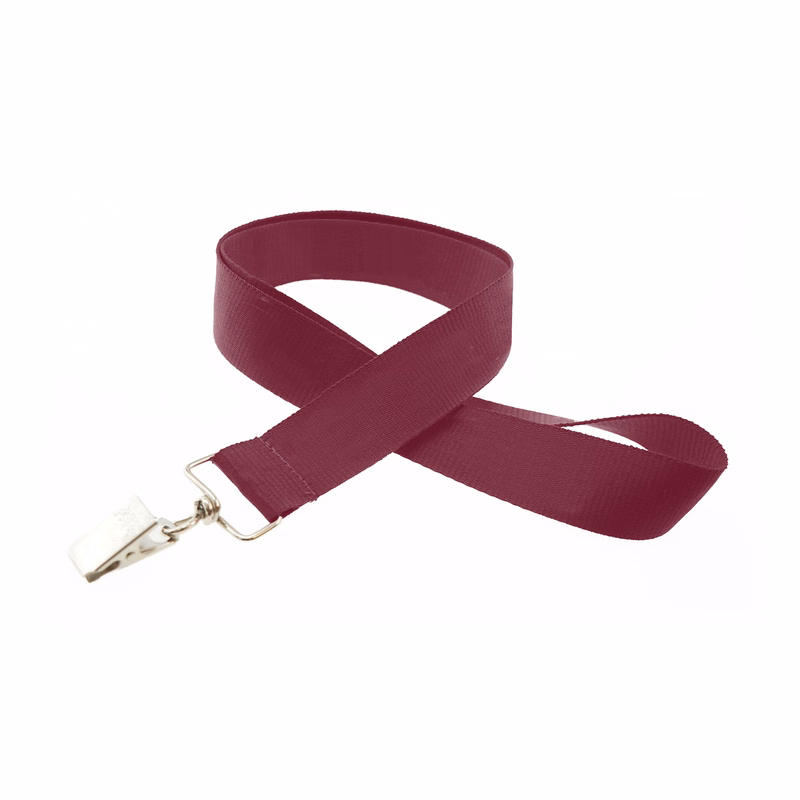 1" Silkscreened Flat Lanyard w/ Bulldog Clip