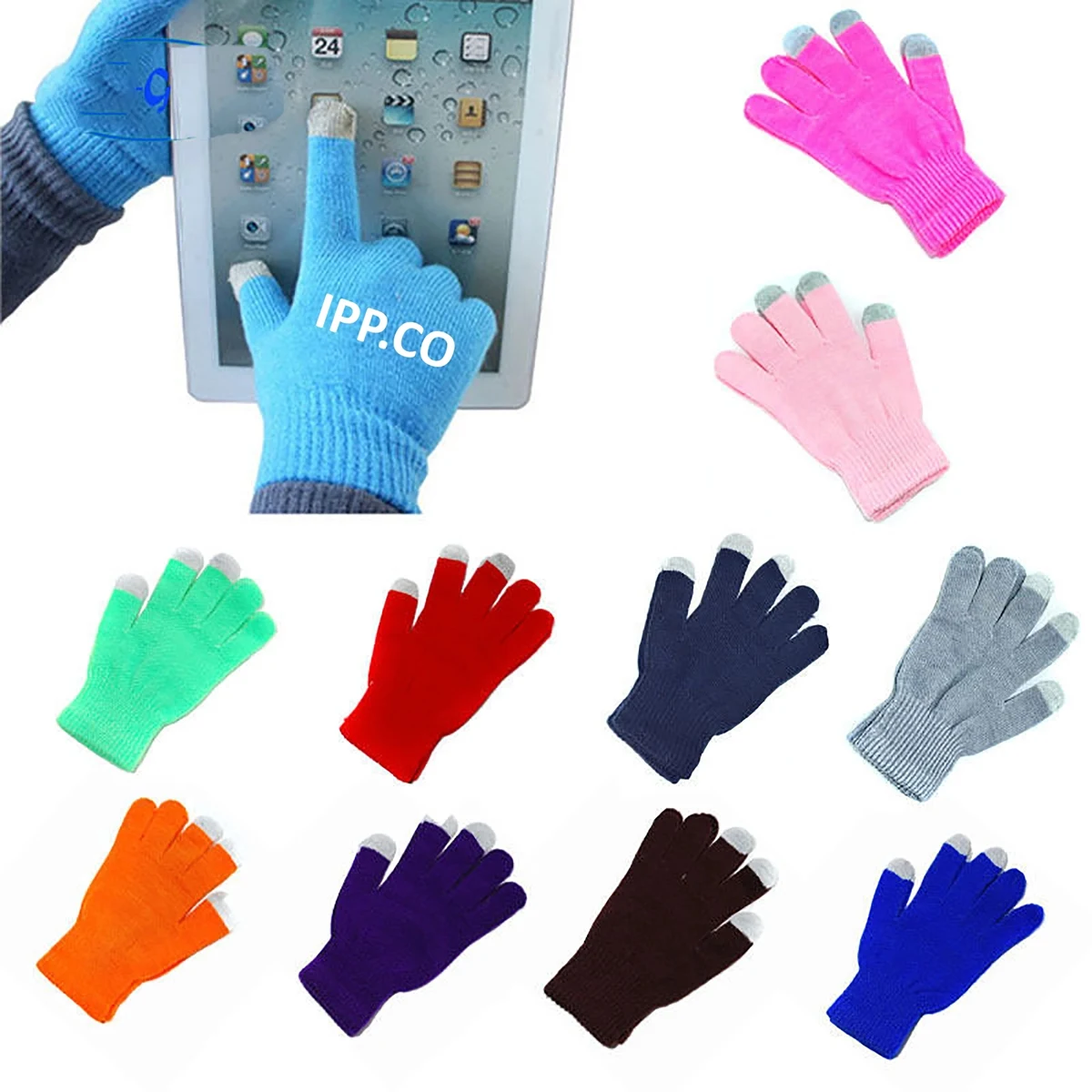Knit Gloves Winter Wool Lined with Touchscreen Fingers 1