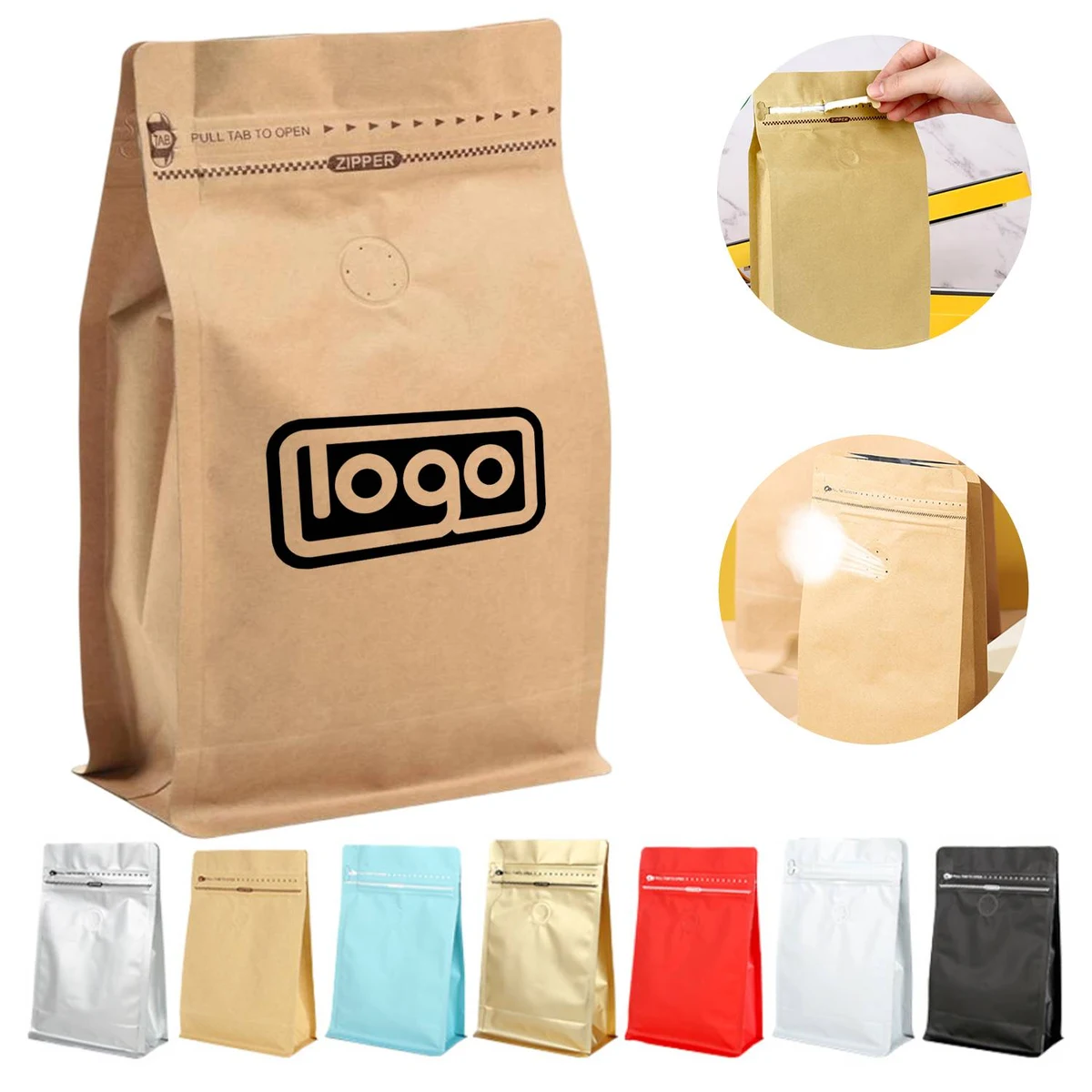 Eight-Side Sealed Coffee Bag with Zipper 1