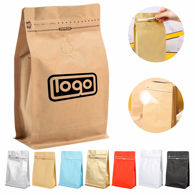 Eight-Side Sealed Coffee Bag with Zipper