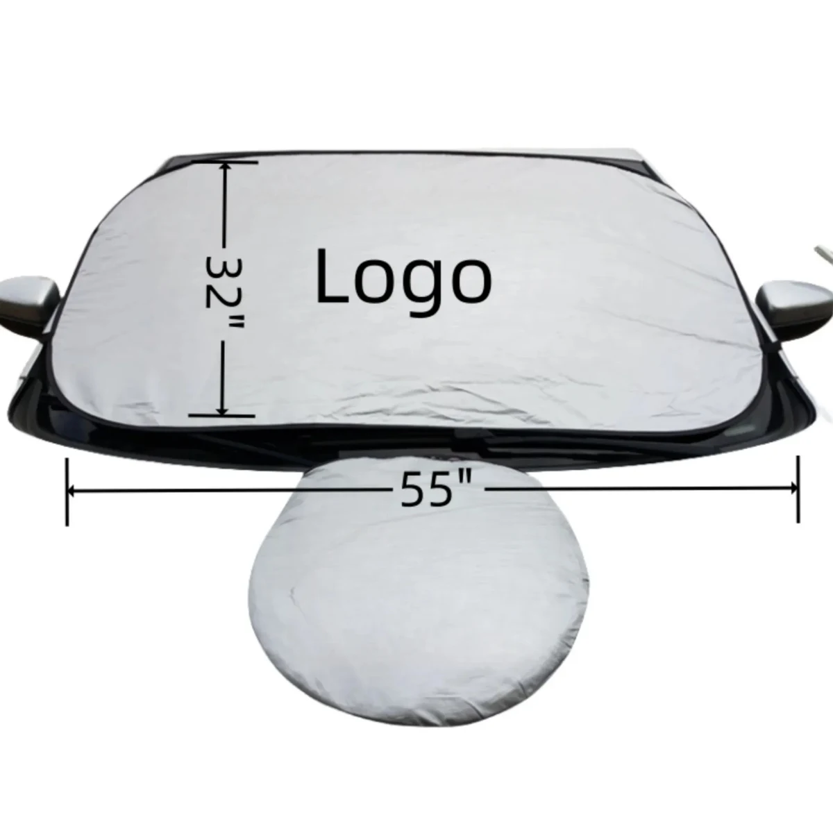 Custom Front Windshield Sun Shade With Pouch 1