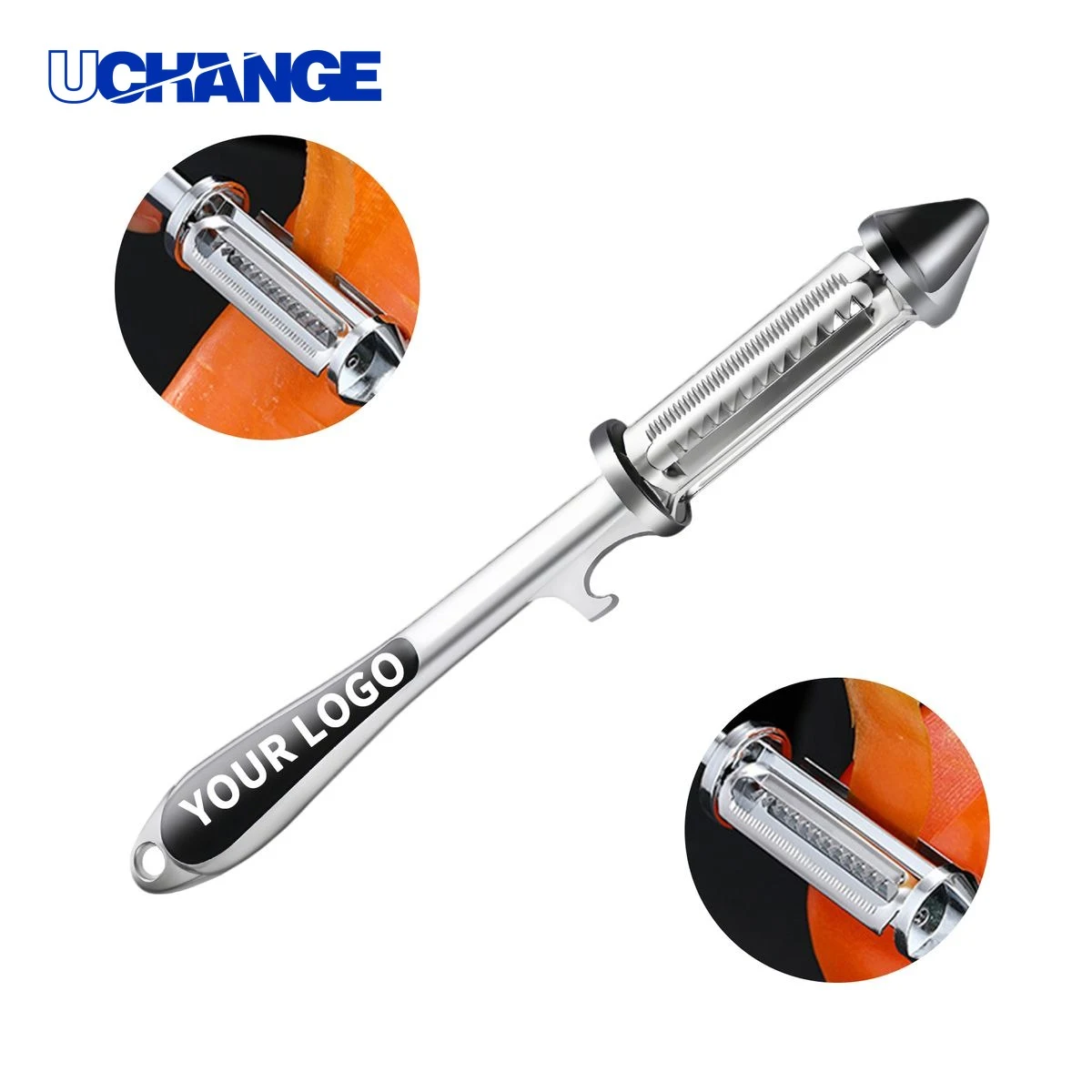 Stainless Steel Multifunction Peeler Tool with Hanging Loop 1
