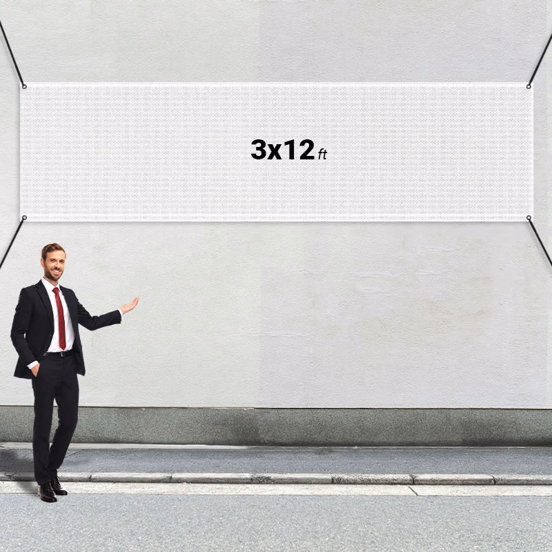 Custom 3' X 12' Mesh Banners
