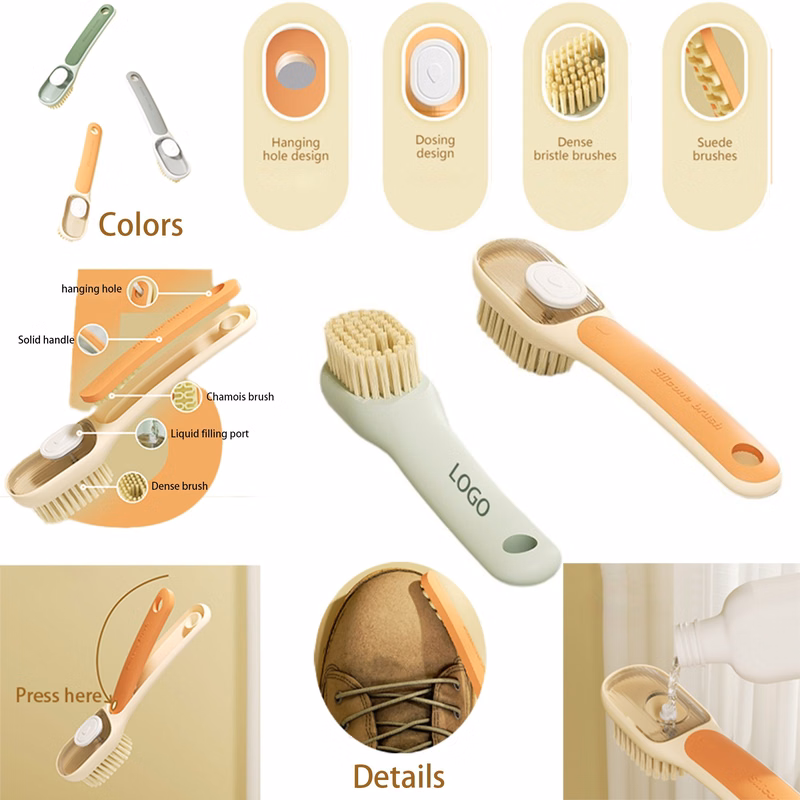 2-in-1 Liquid-Dispensing Shoe Brush