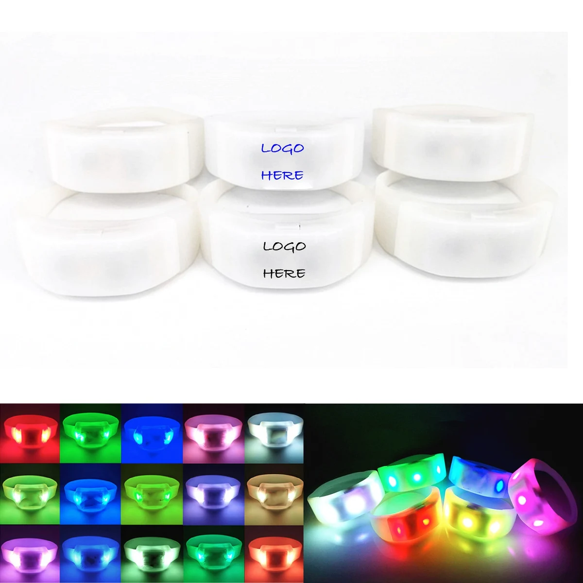 3 Led Lights Remote Controlled Sound Flashing Wristband 1