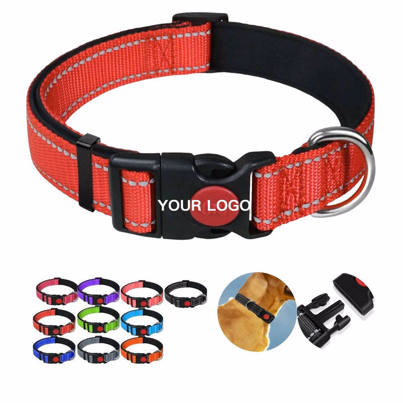 Adjustable Dog Collar with Reflective Strips