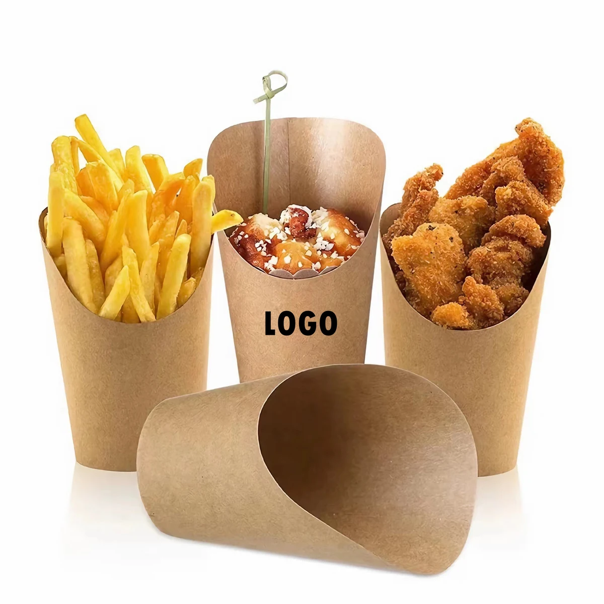 12 oz 100 Pcs Disposable Paper French Fry Cups 1